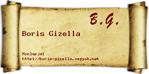 Boris Gizella névjegykártya